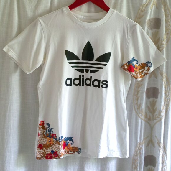 adidas Tops - adidas Women's Floral White T-Shirt Small